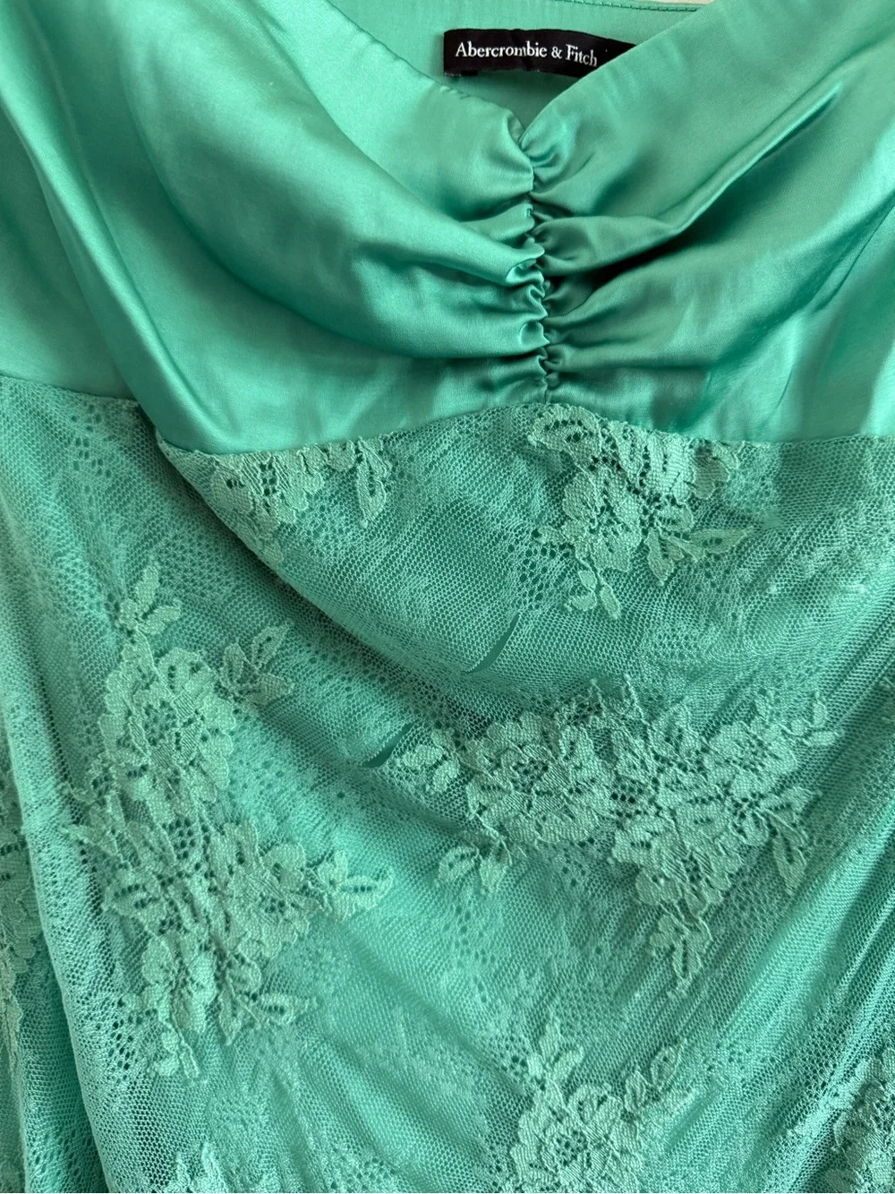 Abercrombie & Fitch Emerald Green Lace Maxi Slip Dress